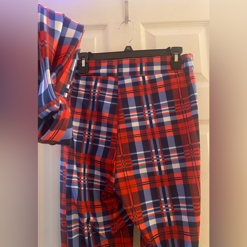 Plaid Highwaisted Bellbottoms matching Headband set - Picture 3 of 4